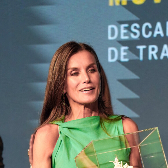 Letizia d'Espagne s'est fait une joie d'y assister, vêtue d'une magnifique robe verte pour l'occasion et c'est là que ça coince
La reine Letizia d'Espagne lors de la présetation du prix "Retina Eco Awards 2023" à la Royal Tapestry Factory, le 25 septembre 2023 à Madrid en Espagne. Les "Retina Eco Awards 2023" sont organisés par PRISA Media en collaboration avec Capgemini et récompensent les plus grands projets pour leur innovation, leur impact et leur vialibité dans le combat contre les changements climatiques et environnementaux, en relation avec les principaux objectifs des Nations Unies dans le domaine du développement durable.