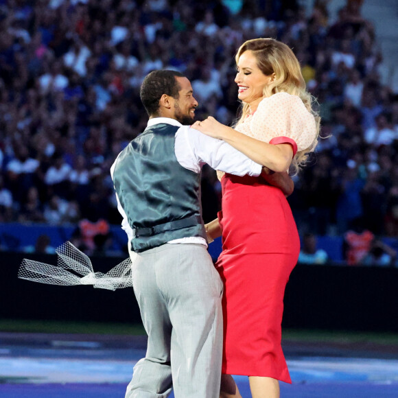 Adriana Karembeu - Cérémonie d'ouverture de la Coupe du Monde de Rugby France 2023 avant le match de la Poule A entre la France et la Nouvelle-Zélande au Stade de France à Saint-Denis le 8 septembre 2023. © Dominique Jacovides/Bestimage 