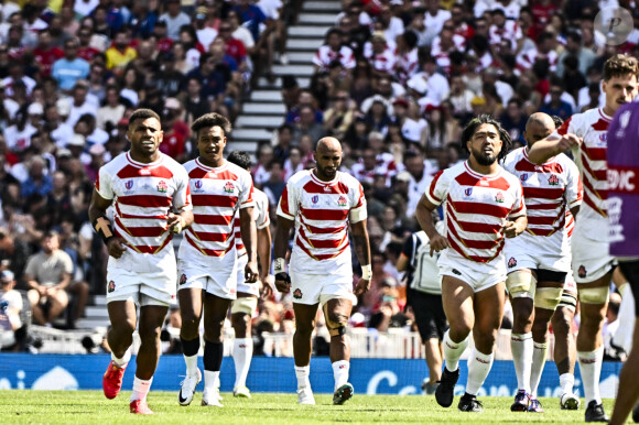 Essai et joie Semisi Masirewa (jap) - Coupe du Monde de Rugby France 2023 - Match de la poule A "Japon - Chili (42-12)" à Toulouse, le 10 septembre 2023.