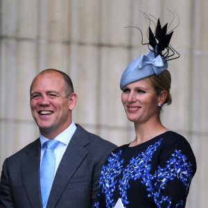 Zara Phillips et son mari Mike Tindall - Messe à la cathédrale St Paul pour le 90ème anniversaire de la reine Elisabeth II d'Angleterre à Londres le 10juin 2016. 