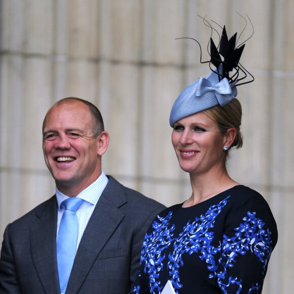 Zara Phillips et son mari Mike Tindall - Messe à la cathédrale St Paul pour le 90ème anniversaire de la reine Elisabeth II d'Angleterre à Londres le 10juin 2016. 