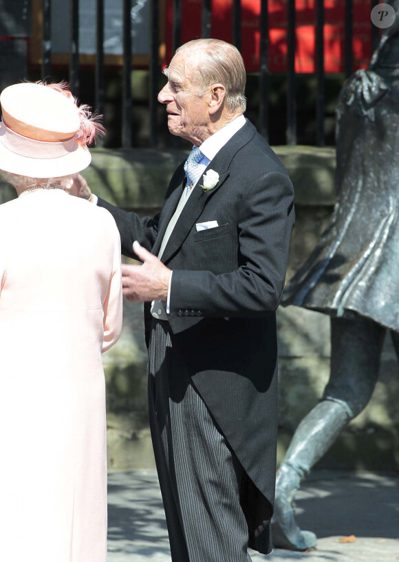 Elizabeth II et le prince Philip - Mariage de Mike et Zara Tindall à Edimbourg en Ecosse, 30 juillet 2011.
