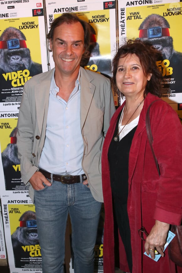 Sébastien Thiery (Auteur de la pièce) et Raphaëline Goupilleau - Générale de la Pièce " Vidéo Club " au Théâtre Antoine à Paris. Le 27 Septembre 2023. © Bertrand Rindoff / Bestimage 