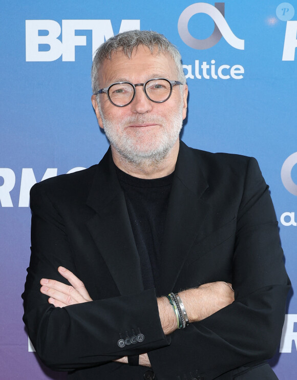 Laurent Ruquier lors de la conférence de presse de rentrée BFM TV. - RMC du groupe Altice France à Paris, France, le 31 août 2023. © Coadic Guirec/Bestimage 