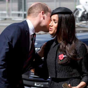 Une expression que le prince Harry aurait interprété comme condescendante.
Le prince William, duc de Cambridge, et Meghan Markle à leur arrivée à l'abbaye de Westminster pour le service commémoratif de L'ANZAC Day à Londres. Le 25 avril 2018