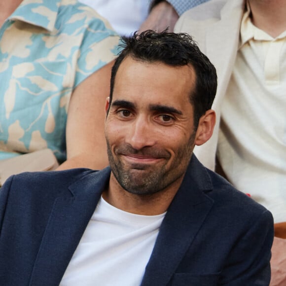 Martin Fourcade en tribunes lors des Internationaux de France de tennis de Roland Garros 2023, à Paris, France, le 6 juin 2023. © Jacovides-Moreau/Bestimage