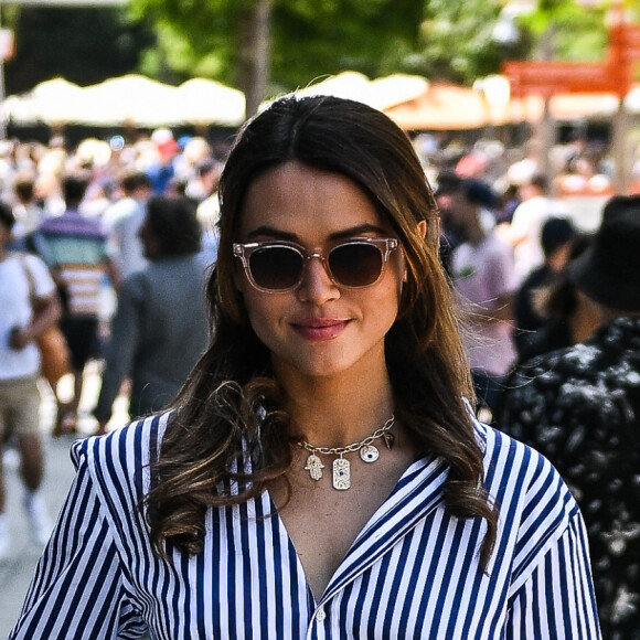 Exclusif - Diane Leyre (Miss France 2022) lors des Internationaux de France de tennis de Roland Garros 2023 à Paris, France, le 30 mai 2023. © Matthieu Mirville/Bestimage 