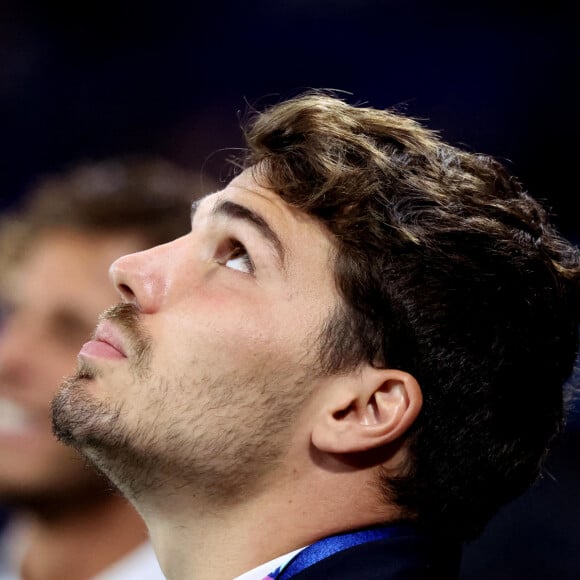 Antoine Dupont - Femmes de joueurs et joies à l'issue du match de Coupe du monde de rugby entre la France et l'Italie (60-7) à Lyon le 6 octobre 2023. © Cyril Moreau-Dominique Jacovides/Bestimage