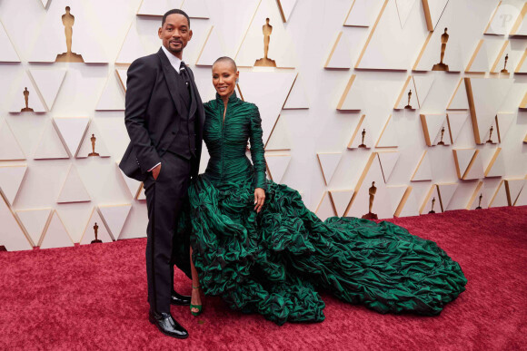 Avant d'ajouter : "Nous essayons encore de démêler tout ça."
Will Smith et Jada Pinkett Smith - 94e édition de la cérémonie des Oscars au théâtre Dolby, à Los Angeles, le 27 mars 2022.