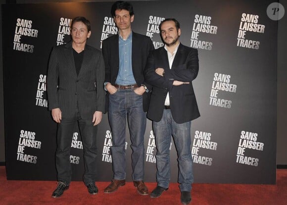 Benoît Magimel, Grégoire Vigneron et François-Xavier Demaison, à l'occasion de l'avant-première de Sans laisser de traces, à l'UGC Ciné-Cité de Bercy, à Paris, le 8 mars 2010.