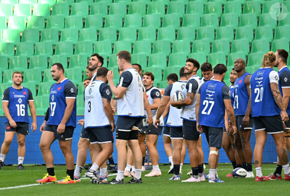 Entraînement de l'équipe de France de rugby à Saint-Etienne, à quelques semaines du début de la Coupe du monde (8 septembre - 28 octobre 2023), le 11 août 2023. © Frédéric Chambert / Panoramic / Bestimage