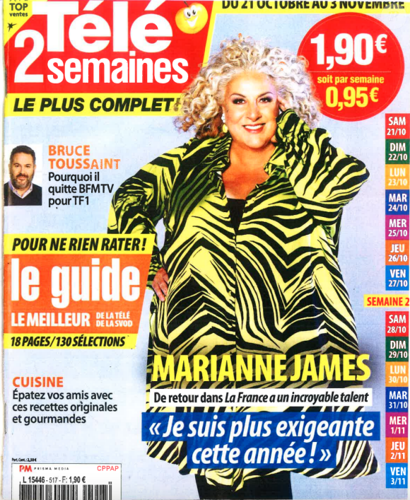 Photo Couverture Du Magazine Télé 2 Semaines Paru Le Lundi 16 Octobre 2023 Purepeople