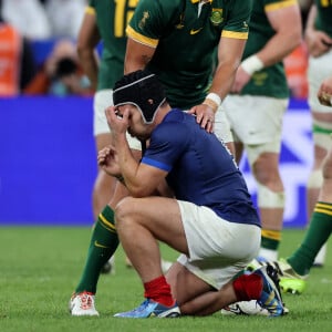 Antoine Dupont - Coupe du Monde de Rugby France 2023 - Match de quart de finale "France-Afrique du Sud (28-29)" au Stade de France à Saint-Denis le 15 octobre 2023. © © Moreau-Jacovides/Bestimage  Rugby World Cup France 2023 - Quarter-final match "France-South Africa (28-29)" at the Stade de France in Saint-Denis on October 15, 2023. 