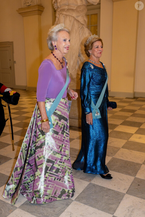 Princesse Benedikte de Danemark, Anne-Sophie de Grèce - Banquet royal organisé pour les 18 ans du prince héritier Christian de Danemark, Copenhague, 15 octobre 2023.