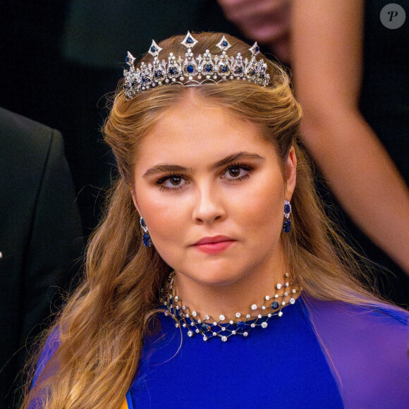 Catharina-Amalia des Pays-Bas - Banquet royal organisé pour les 18 ans du prince héritier Christian de Danemark, Copenhague, 15 octobre 2023.