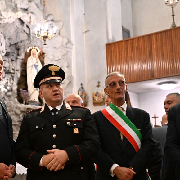 Le prince Albert II de Monaco en visite à Olivetta San Michele en Italie, le 9 octobre 2023, dans le cadre de ses déplacements dans les territoires liés historiquement à la famille princière. © BrunoBebert/Bestimage 