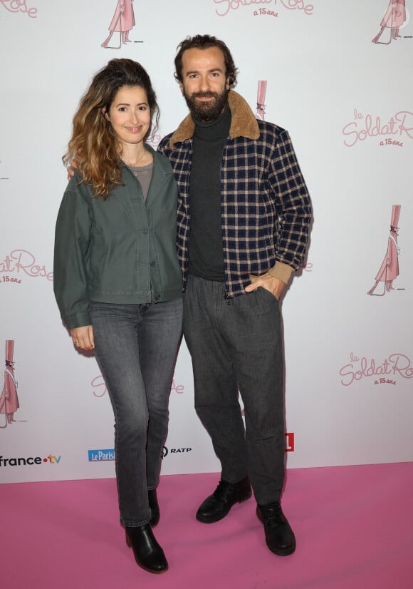 Exclusif - Baya Rehaz et son compagnon lors de la première représentation du spectacle "Soldat Rose" au Rex à Paris, France, le 21 octobre 2023. © Coadic Guirec/Bestimage 