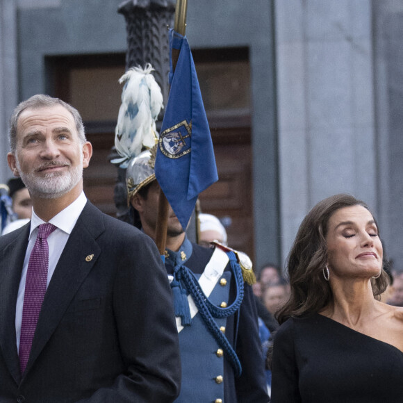 Le roi Felipe VI et la reine Letizia d'Espagne - La famille royale d'Espagne lors de la cérémonie des "Prix Princesse des Asturies 2023" à Oviedo, Espagne, le 20 octobre 2023. 