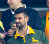 Novak Djokovic était en tribunes
Novak Djokovic - Personnalités à la finale de la coupe du monde de rugby Afrique du Sud / Nouvelle Zélande (12 - 11) au stade de France à Saint-Denis le 28 octobre 2023. 