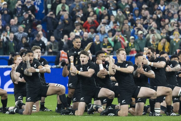 Haka des All Blacks - L'équipe d'Afrique du Sud remporte de peu (12 à 11) la finale de la coupe du monde de Rugby au stade de France à Saint-Denis le 28 octobre 2023. © Cyril Moreau / Bestimage 