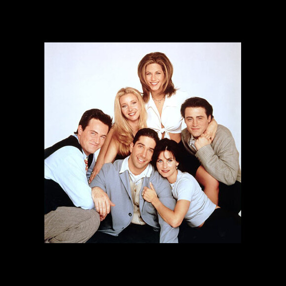 Jennifer Aniston, Courteney Cox, Lisa Kudrow, Matthew Perry, Matt Leblanc et David Schwimmer dans la série "Friends".