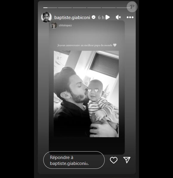 Le jeudi 9 novembre 2023, Baptiste Giabiconi célèbre son anniversaire.
Baptiste Giabiconi et son fils Baptiste Jr. Instagram. Le 9 novembre 2023.