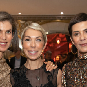 Exclusif - Vanessa Van Zuylen productrice de films, Mathilde Favier directrice des relations publiques de Dior et Cristina Cordula photographiées lors du GALA des 5 ans d'existence de l'Institut Rafaël au Pavillon d'Armenonville, Paris, France, 13 novembre 2023 © Erez Lichtfeld / Bestimage 