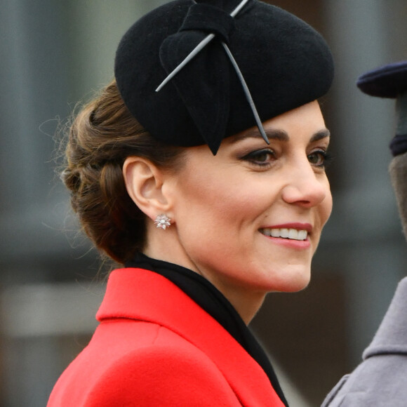 Kate Catherine Middleton, princesse de Galles, en visite au "1st Battalion Welsh Guards at Combermere Barracks "à Windsor, à l'occasion de la Saint-David. Le 1er mars 2023 