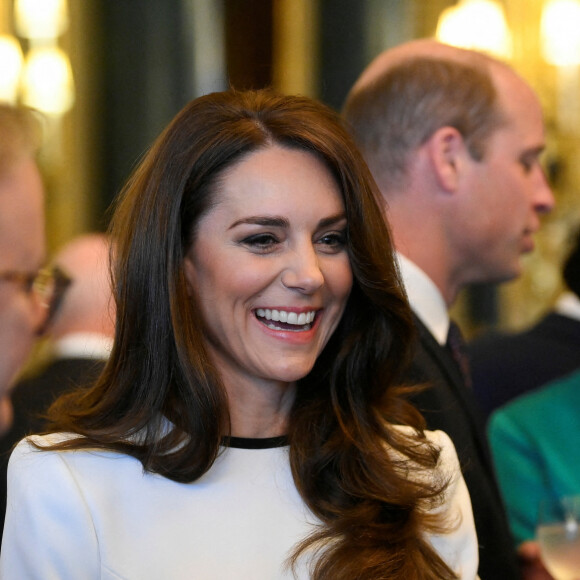 Catherine (Kate) Middleton, princesse de Galles,- Déjeuner des gouverneurs généraux et des premiers ministres du royaume, avant le couronnement du roi Charles III, au palais de Buckingham à Londres, Royaume Uni, le 5 mai 2023. 