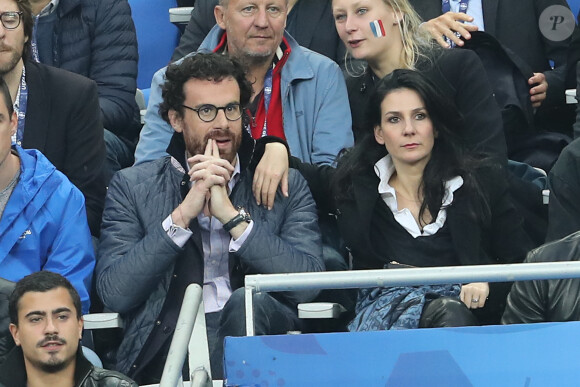 Marie Drucker et son ancien compagnon Mathias Vicherat lors du match du quart de finale de l'UEFA Euro 2016 France-Islande au Stade de France à Saint-Denis, France le 3 juillet 2016. © Cyril Moreau/Bestimage