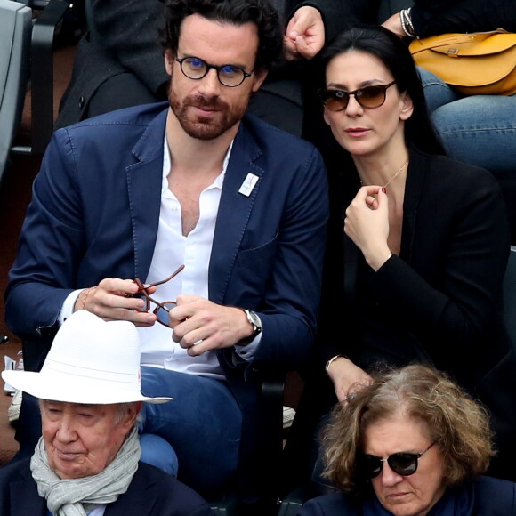 Marie Drucker et son ex-compagnon Mathias Vicherat - People dans les tribunes de la finale homme des internationaux de France de Roland Garros à Paris le 5 juin 2016. © Moreau-Jacovides / Bestimage