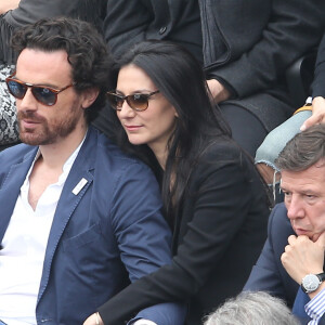 Marie Drucker et son ancien compagnon Mathias Vicherat - People dans les tribunes de la finale homme des internationaux de France de Roland Garros à Paris le 5 juin 2016. © Moreau-Jacovides / Bestimage