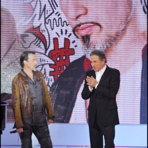 Florent Pagny et Michel Drucker dans Vivement dimanche en 2011.