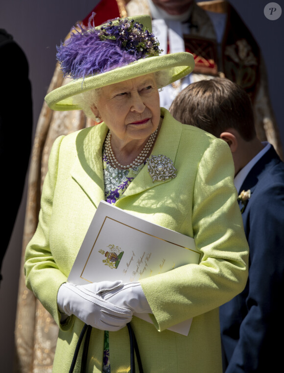 La reine Elisabeth II d'Angleterre - Les invités arrivent à la chapelle St. George pour le mariage du prince Harry et de Meghan Markle au château de Windsor, le 19 mai 2018. 