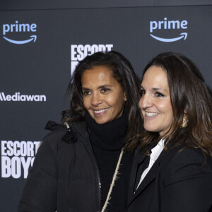 La série est librement adaptée du programme israëlien Johnny and the Knights of Galilee, sorti en 2015.
Karine Le Marchand et Yael Lebrati à la première de la série "Escort Boys" au cinéma UGC Ciné Cité Les Halles à Paris le 18 décembre 2023. © Cyril Moreau / Bestimage