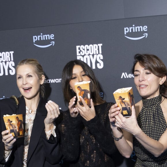 Kelly Rutherford, Zahia Dehar, Ruben Alves, Caterina Murino et Amanda Lear à la première de la série "Escort Boys" au cinéma UGC Ciné Cité Les Halles à Paris le 18 décembre 2023. © Cyril Moreau / Bestimage