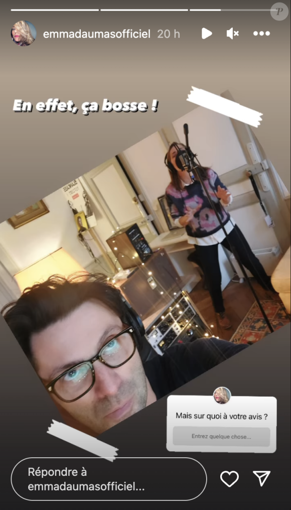 Et ils se sont rendus en studio pour enregistrer de la musique.
Emma Daumas très proche d'un acheteur d'"Affaire conclue", Johan Ledoux. Instagram