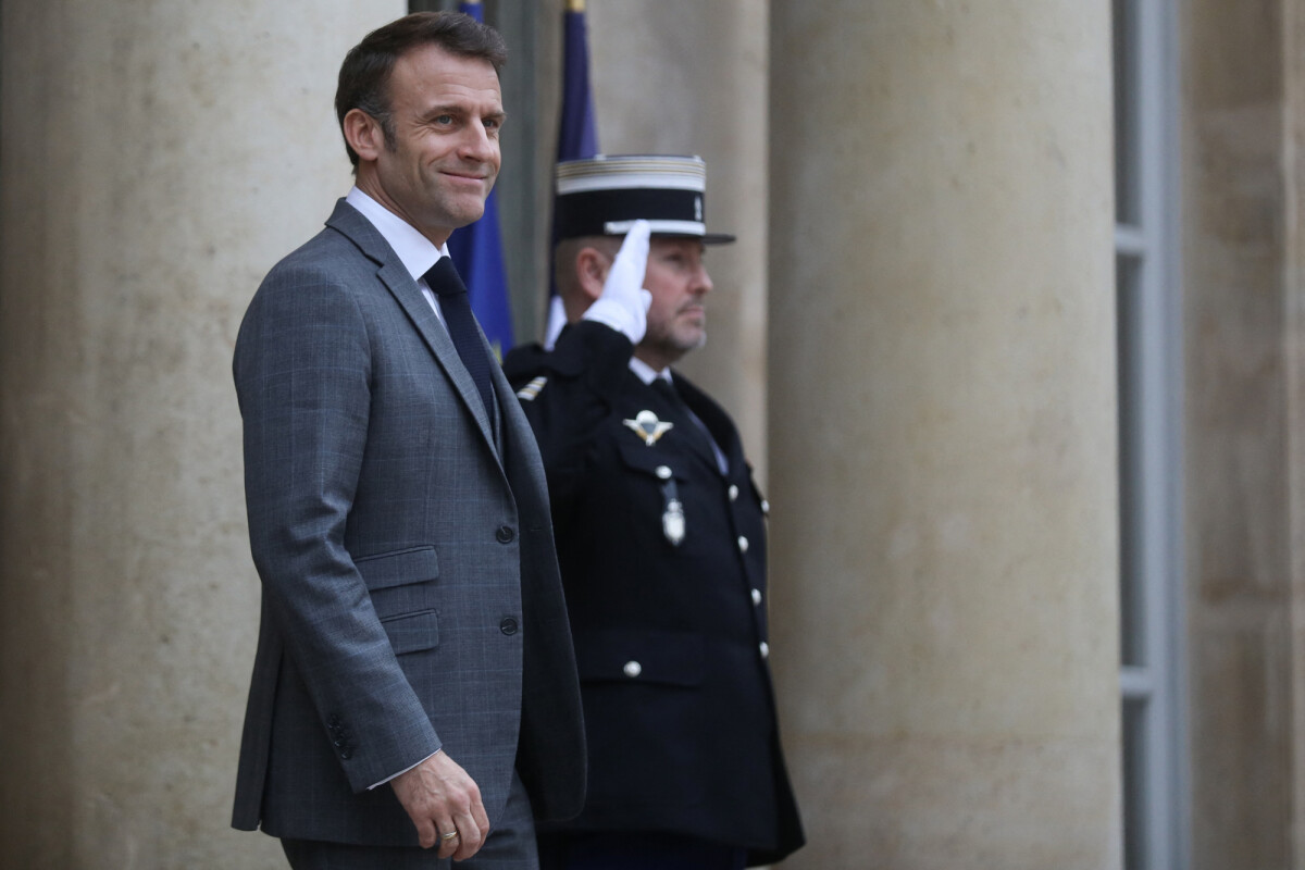 Photo : Le président de la République française Emmanuel Macron reçoit ...