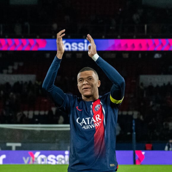 Kylian Mbappe (Paris SG) lors du match de Ligue 1 Uber Eats "PSG - Monaco (5-2)" au Parc Des Princes, le 24 novembre 2023.