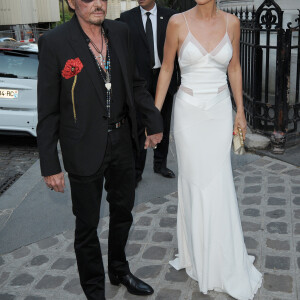 Johnny Hallyday et sa femme Laeticia Hallyday - Arrivée des people à la soirée "Vogue Paris Foundation Gala" au palais Galliera à Paris, le 6 juillet 2015. 