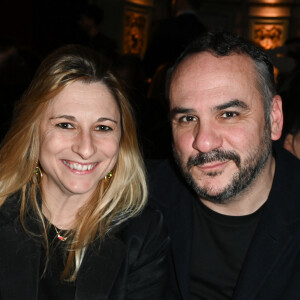 François-Xavier Demaison et sa femme Anaïs Tihay - Inauguration de la statue de cire de "Audrey Fleurot" au musée Grévin à Paris le 16 mars 2023. © Coadic Guirec/Bestimage