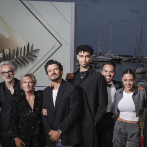 Exclusif - Pierre Lescure, Janie, Vincent Delerme, Anne Elisabeth Lemoine, Orlando Bloom, Archie Madekwe, Mohamed Bouhafsi, Adele Exarchopoulos, Bertrand Chameroy, Vincent Lacoste - Emission "C à vous" lors du 76ème Festival International du Film de Cannes le 26 mai 2023. © Jack Tribeca/Bestimage