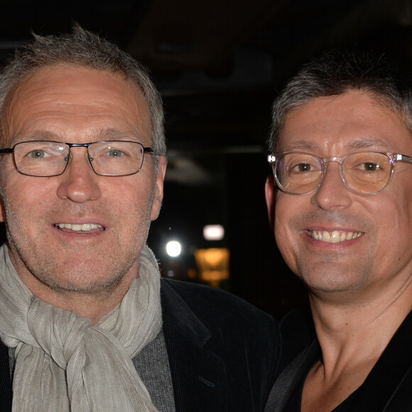 Laurent Ruquier et Jacques Sanchez - Cocktail pour le lancement du livre "Les bonnes chansons ne meurent jamais" de J. Sanchez au NoLita à Paris, le 4 novembre 2015. © Veeren/Bestimage