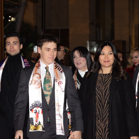 Louis Ducruet et sa femme Marie (enceinte) - Arrivées au 4ème jour du 45ème Festival International du Cirque de Monte Carlo sous le chapiteau Fontvieille à Monaco le 24 janvier 2023. © Olivier Huitel/Pool/Bestimage 