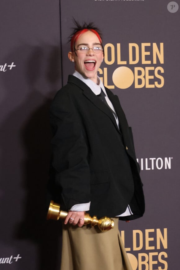Billie Eilish - Press room de la 81ème cérémonie des Golden Globes au Beverly Hilton à Los Angeles le 7 janvier 2024. © Crash/imageSPACE via ZUMA Press Wire / Bestimage