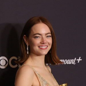 Emma Stone - Press room de la 81ème cérémonie des Golden Globes au Beverly Hilton à Los Angeles le 7 janvier 2024. © Crash/imageSPACE via ZUMA Press Wire / Bestimage