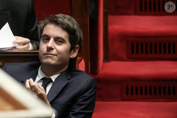 Gabriel Attal lors d'une séance de questions au gouvernement à l'assemblée nationale, à Paris, France, le 24 octobre 2023. © Stéphane Lemouton/Bestimage 
