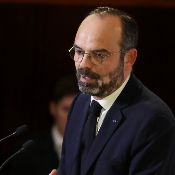 Edouard Philippe annonce le contenu de la réforme des retraites au conseil économique, social et environnemental à Paris le 11 décembre 2019. © Dominique Jacovides / Bestimage 