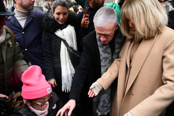 Brigitte Macron et Didier Deschamps lors du lancement de l'opération Pièces Jaunes, en faveur des enfants et adolescents hospitalisés, à Lyon. Le 10 janvier 2024 © Romain Doucelin / Bestimage