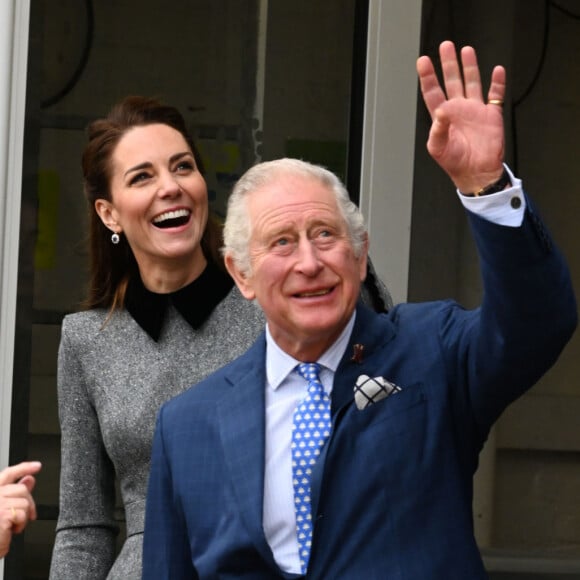 Le prince Charles, prince de Galles, et Camilla Parker Bowles, duchesse de Cornouailles, et Catherine (Kate) Middleton, duchesse de Cambridge, à la Fondation "Trinity Buoy Wharf" à Londres